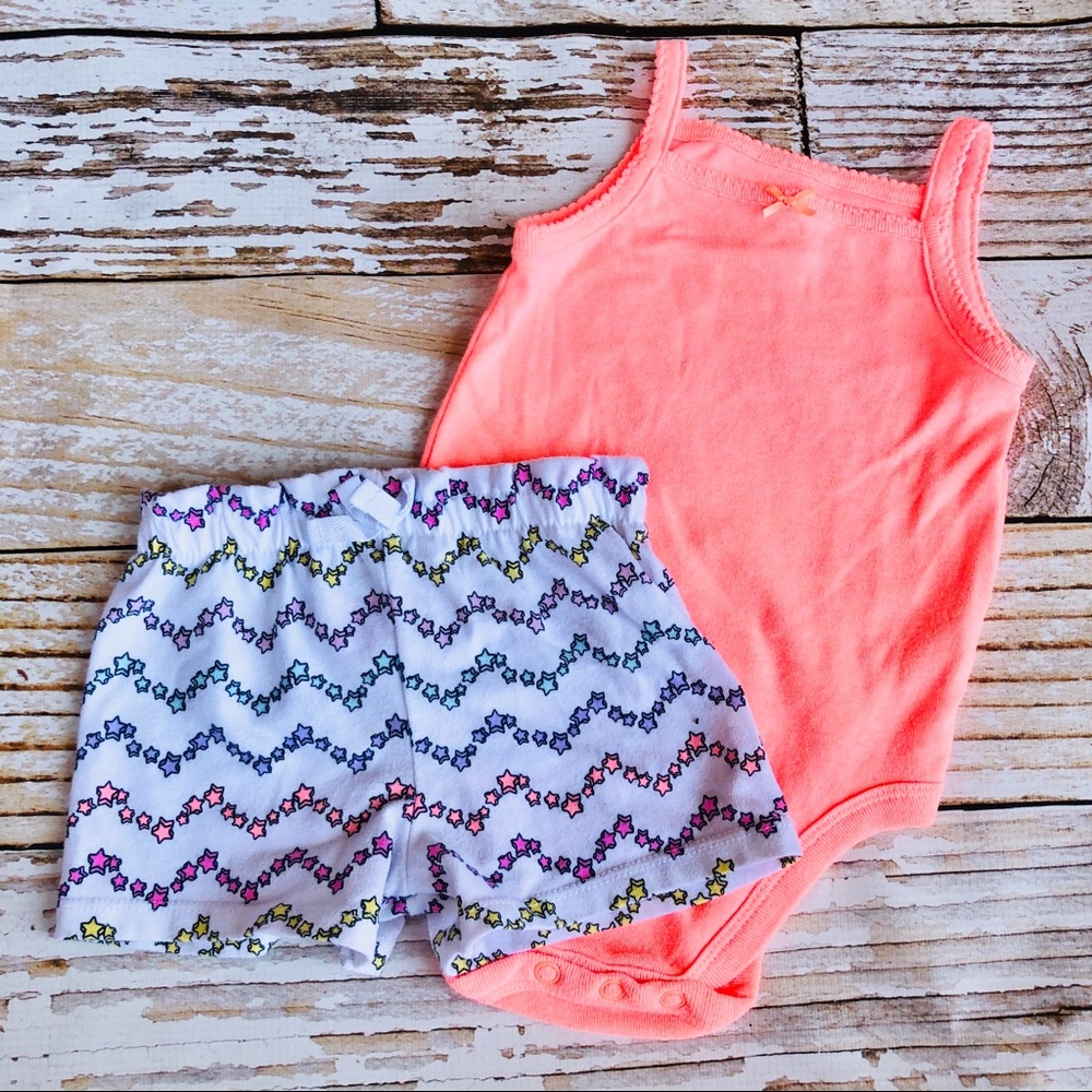 Baby Onesie and Short Set - Size 6-9M